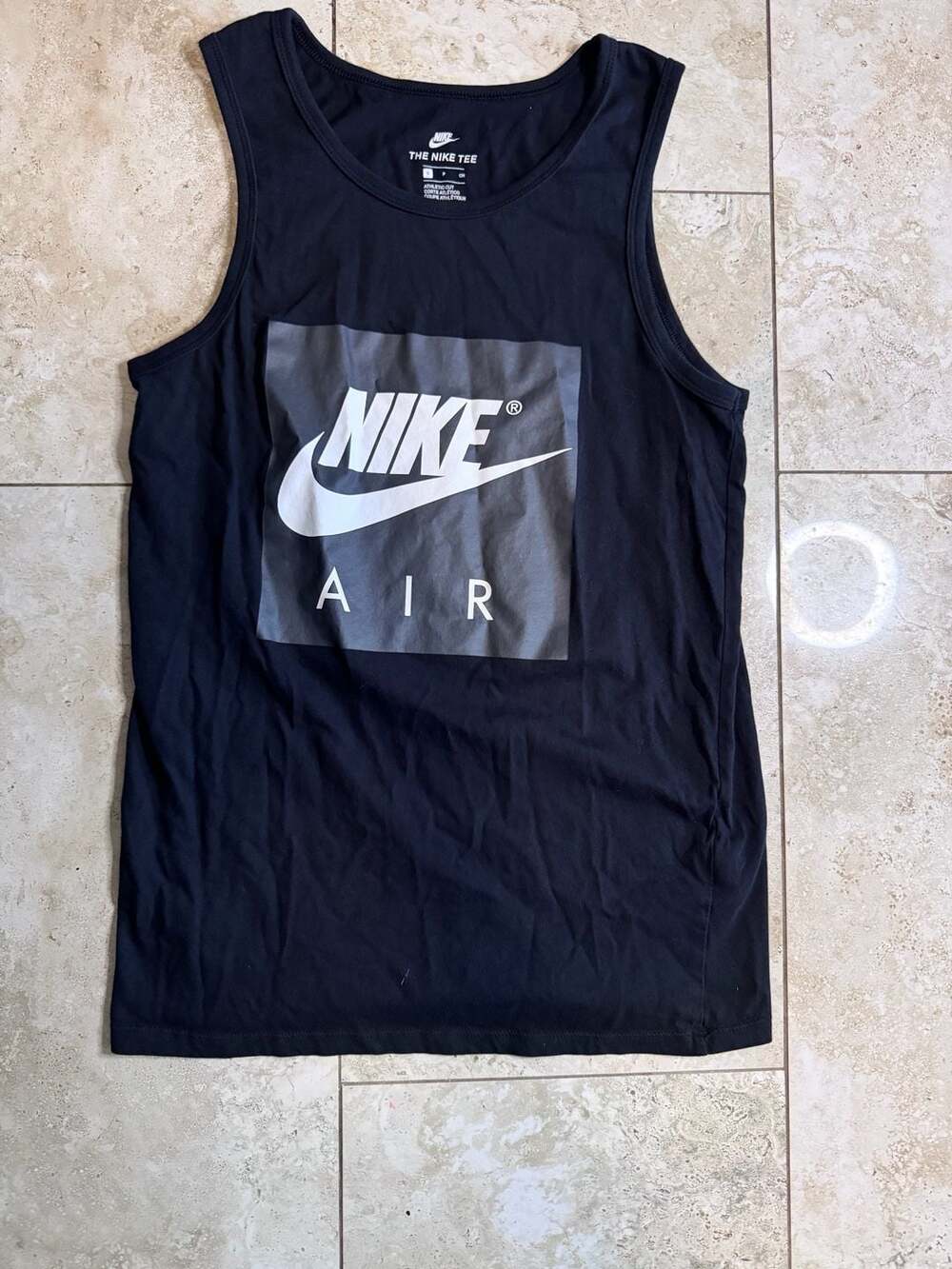 Nike The Nike Tee Air Black Graphic Athletic Tank Top Size S